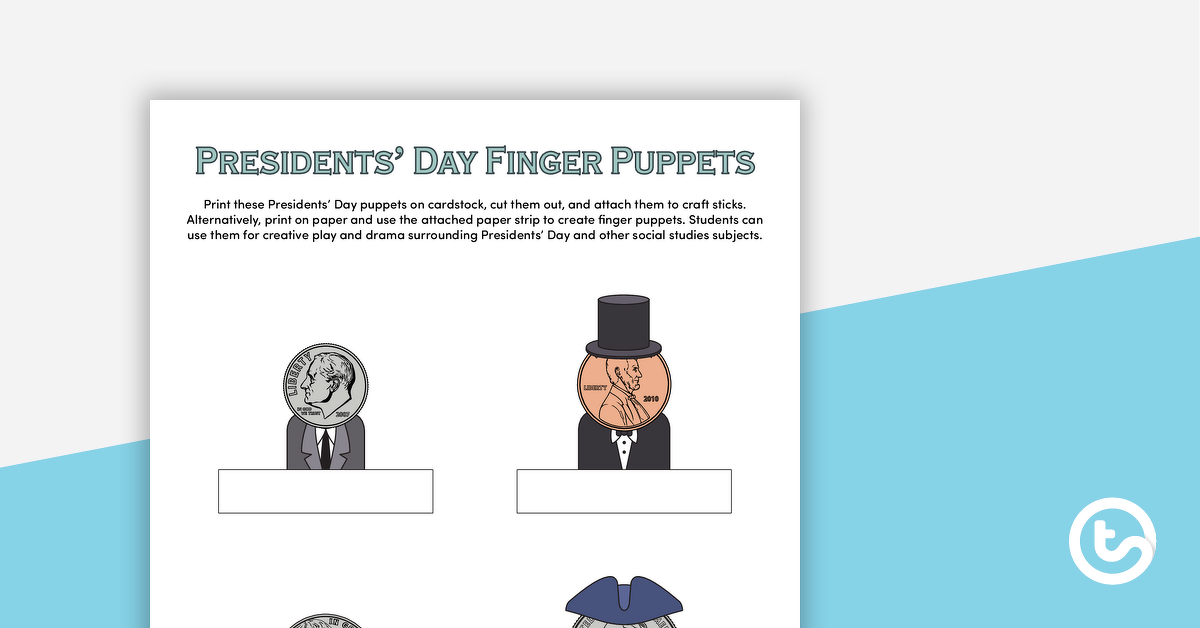 总统的一天手指木偶的预览图像-教学资源