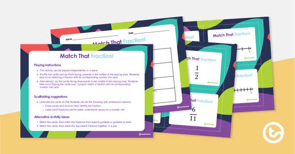 Preview image for Match That Fraction! – Number Line Activity - teaching resource