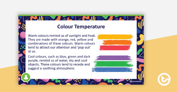 视觉艺术元素的缩略图彩色PowerPoint -中学-教学资源