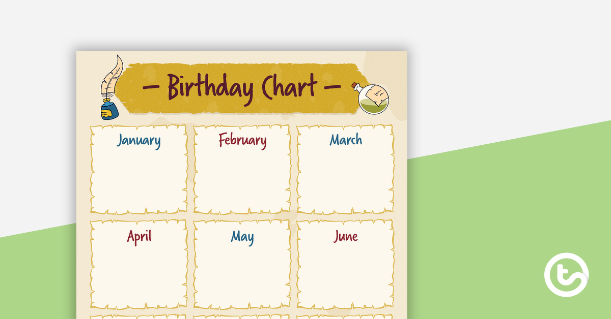 预览我age for Sorcerer Supplies – Happy Birthday Chart - teaching resource