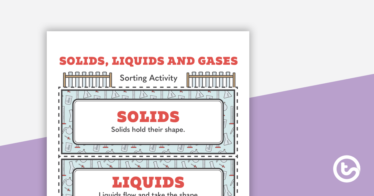 Preview image for Solids, Liquids and Gases – Sorting Activity - teaching resource
