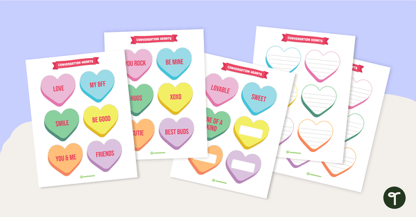 Preview image for Conversation Hearts - Template - teaching resource