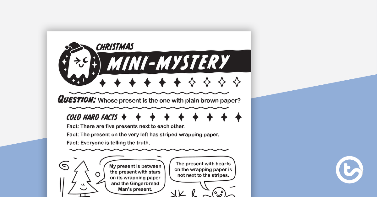 预览图像的圣诞小谜题——现在是纯棕色纸吗?——教学资源
