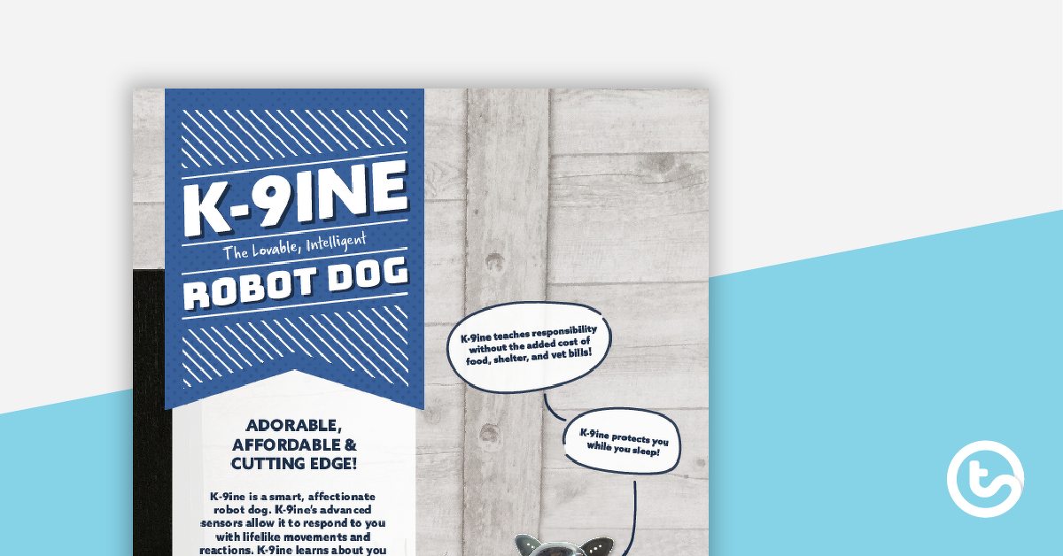 Preview image for K-9ine the Robot Dog - Comprehension Worksheet - teaching resource
