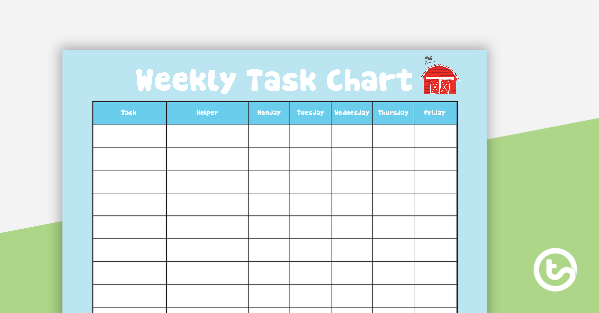 Preview image for Farm Yard - Weekly Task Chart - teaching resource