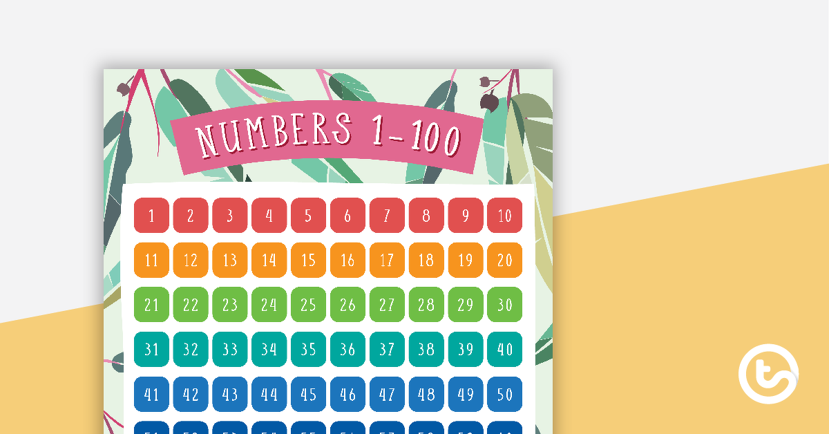 Preview image for Gum Leaves - Numbers 1 to 100 Chart - teaching resource