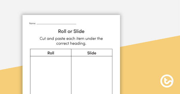 Preview image for Roll or Slide Investigation Worksheet – Cut and Paste - teaching resource