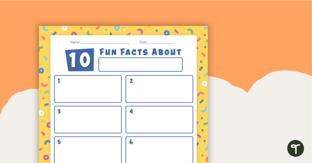 Preview image for '10 Fun Facts' Template - teaching resource