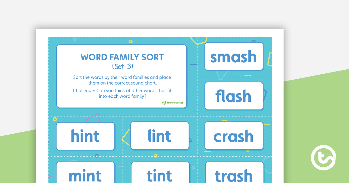 word families teaching resources teach starter