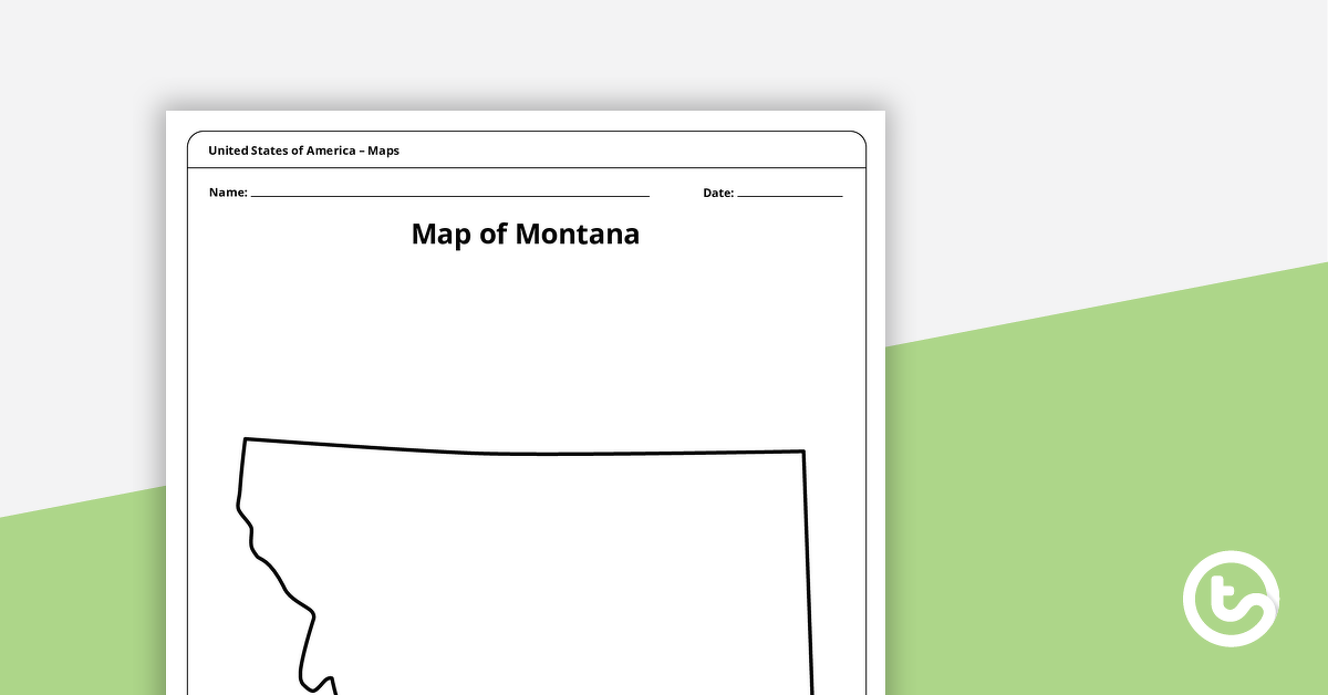 蒙大拿模板地图预览图像 - 教学资源
