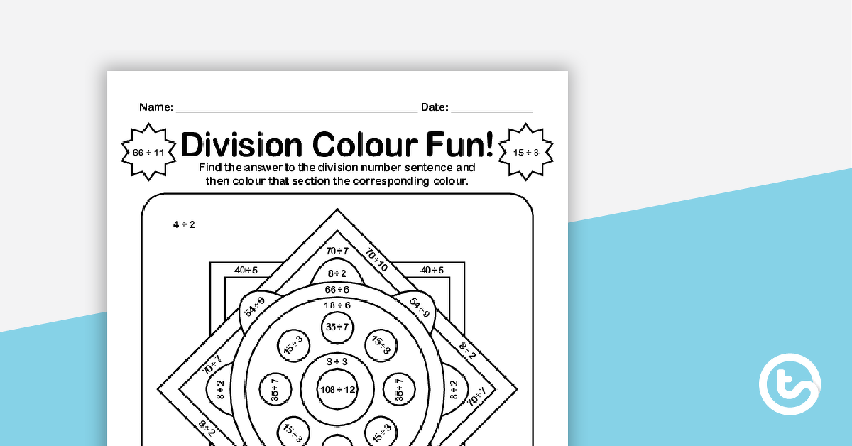 Preview image for Colour by Number - Mixed 1 - 12 Division - teaching resource