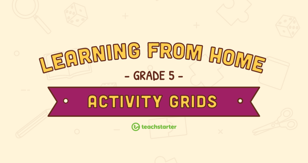 Preview image for Grade 5 – Week 4 Learning from Home Activity Grids - teaching resource