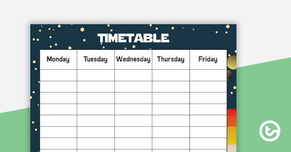 Thumbnail of Space - Weekly Timetable - teaching resource