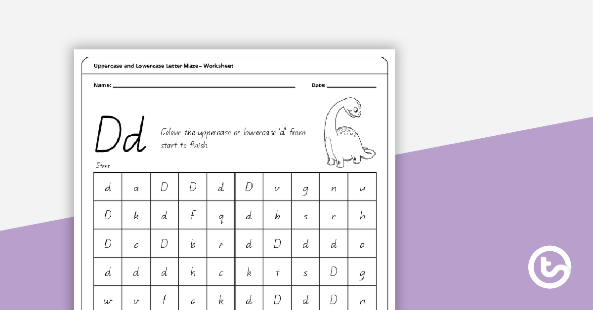 Preview image for Uppercase and Lowercase Letter Maze - 'Dd' - teaching resource