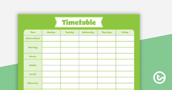 纯绿色的缩略图-时间表规划师教学资源