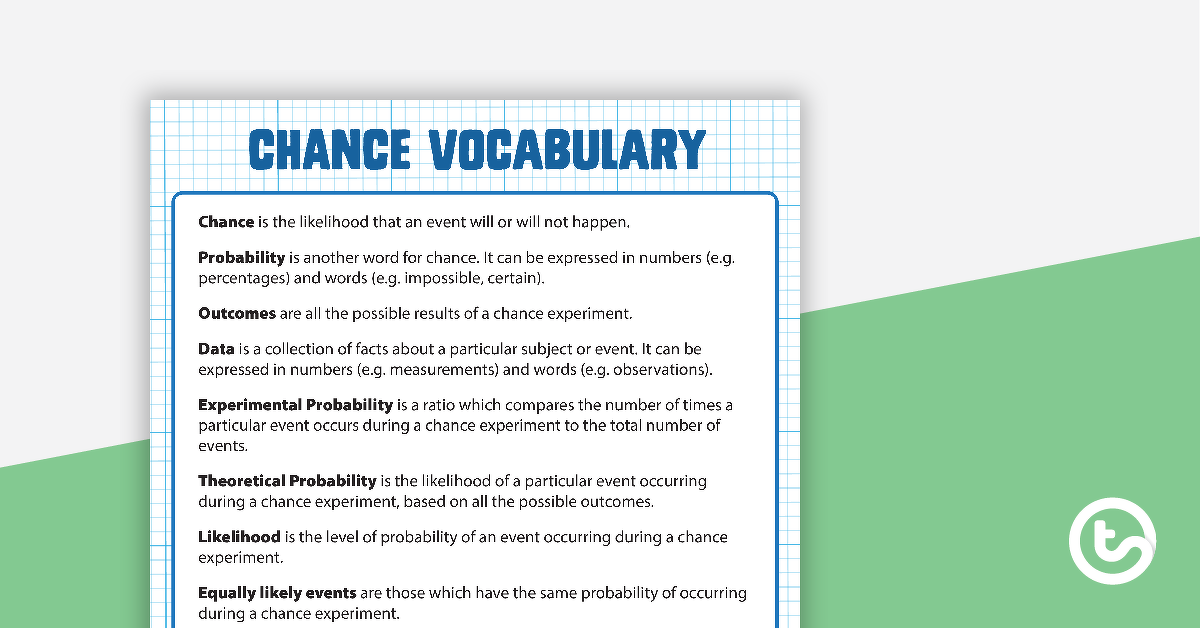 Preview image for Chance Vocabulary Definitions - teaching resource