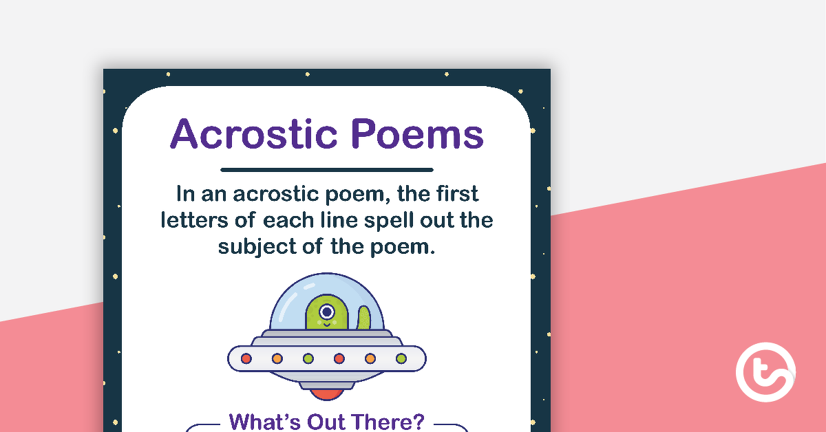 Preview image for Acrostic Poems Poster - teaching resource