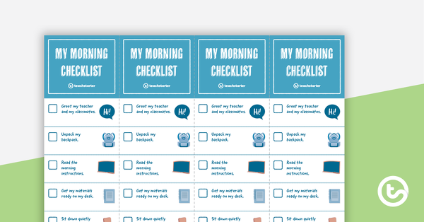Preview image for Task Initiation Bookmark – My Morning Checklist - teaching resource