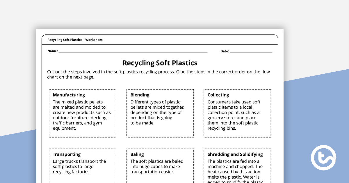 recycling soft plastics worksheet teach starter
