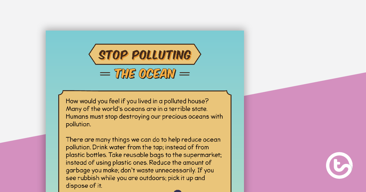 预览图像for Sequencing Activity - Stop Polluting The Ocean (Persuasive Text) - Simplified Version - teaching resource