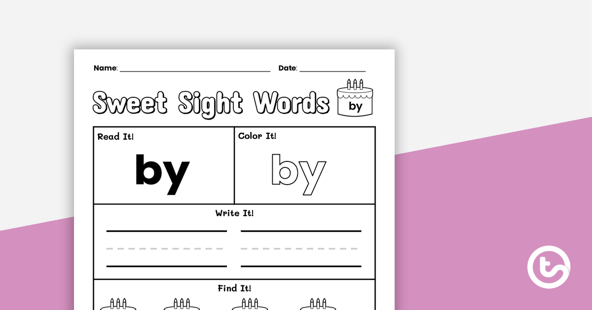 Preview image for Sweet Sight Words Worksheet - BY - teaching resource