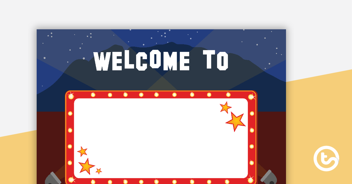 Preview image for Hollywood - Welcome Sign and Name Tags - teaching resource