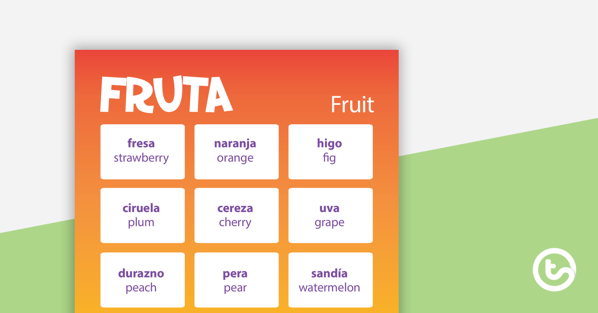Preview image for Fruit - Spanish Language Poster - teaching resource