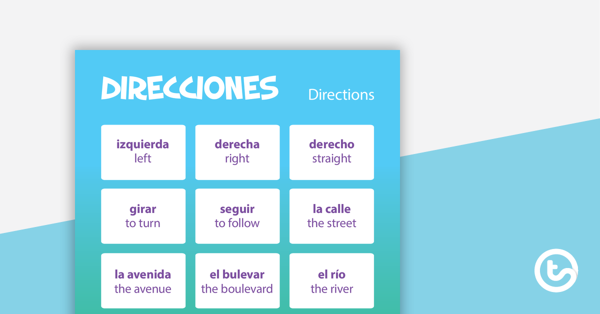 Preview image for Directions - Spanish Language Poster - teaching resource