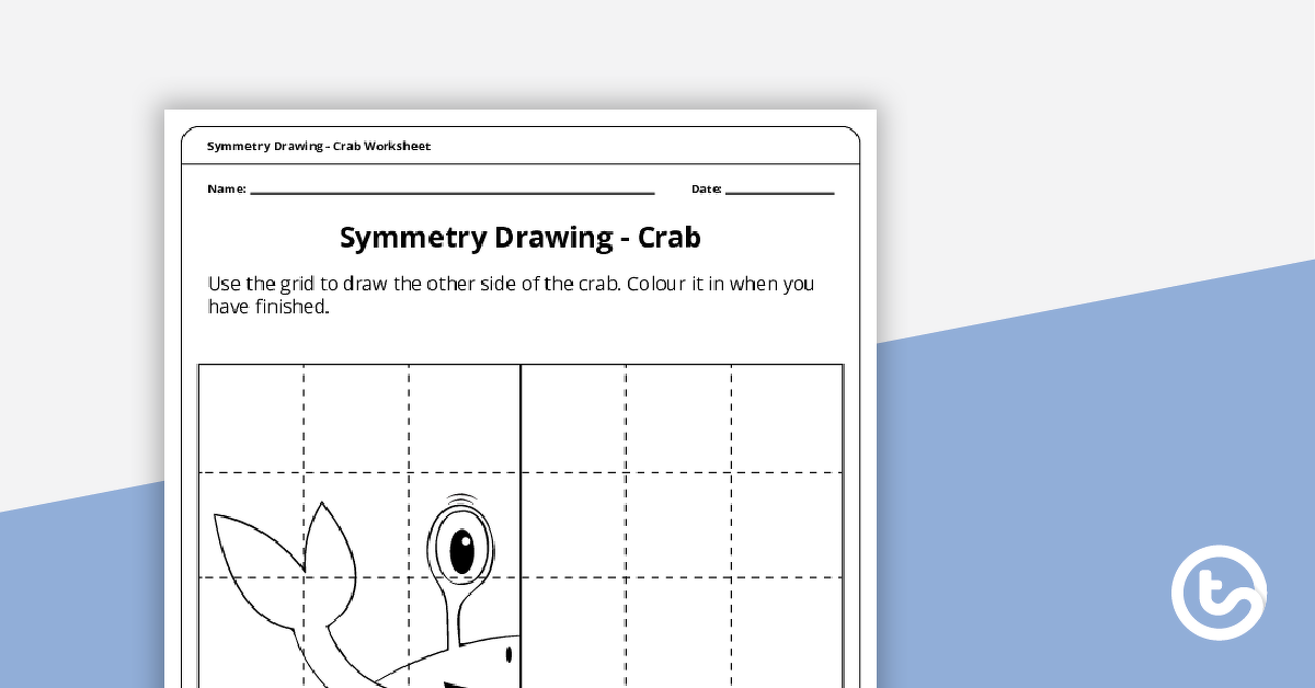 Preview image for Grid Symmetry Drawing - Crab - teaching resource