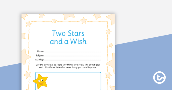 预览两个星星的图像和愿望工作表 - 教学资源