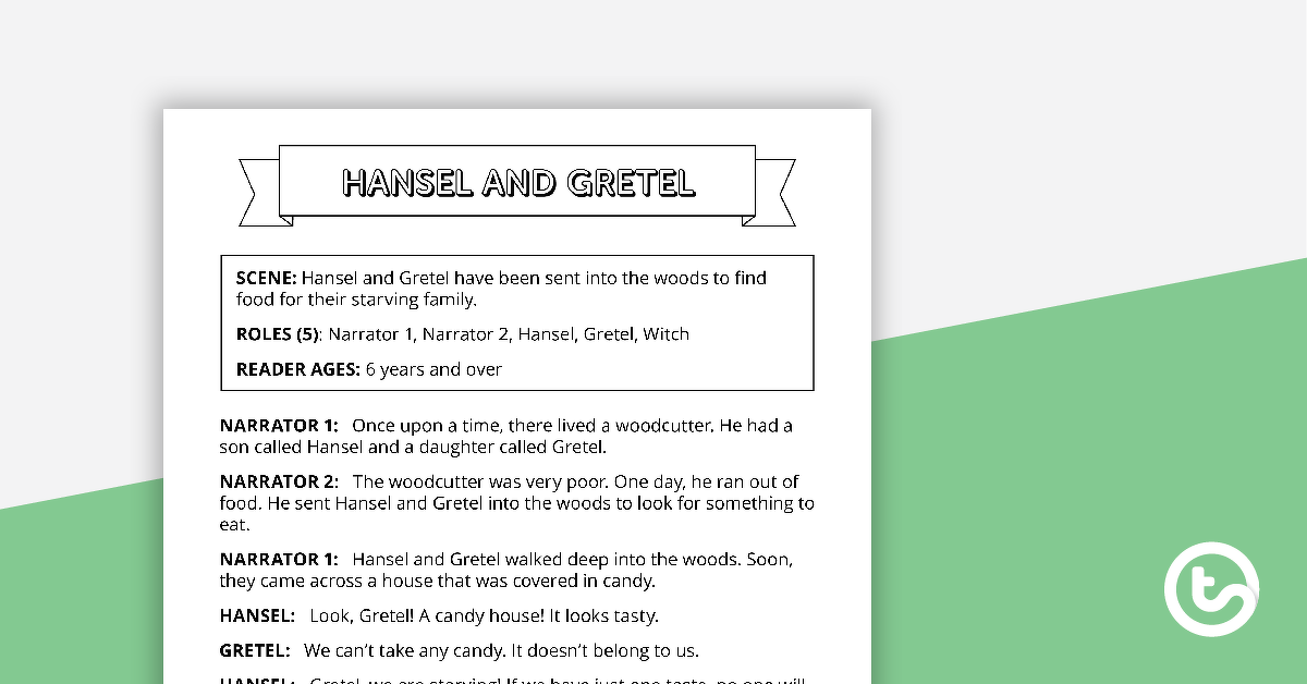 预览图像为读者剧场脚本-汉斯和Gretel教学资源