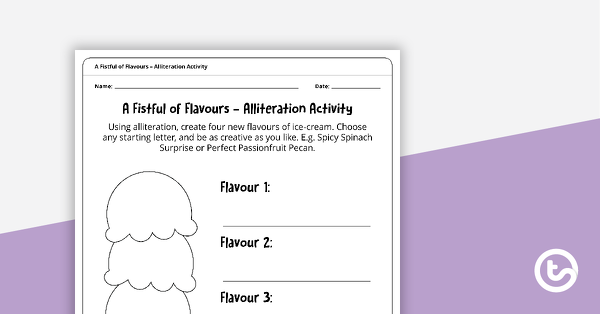 Preview image for A Fistful of Flavours Alliteration Activity - teaching resource