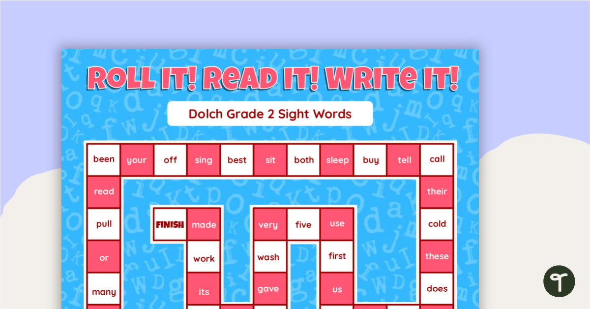 Preview image for Roll It! Read It! Write It! - Dolch Grade 2 Sight Words - teaching resource