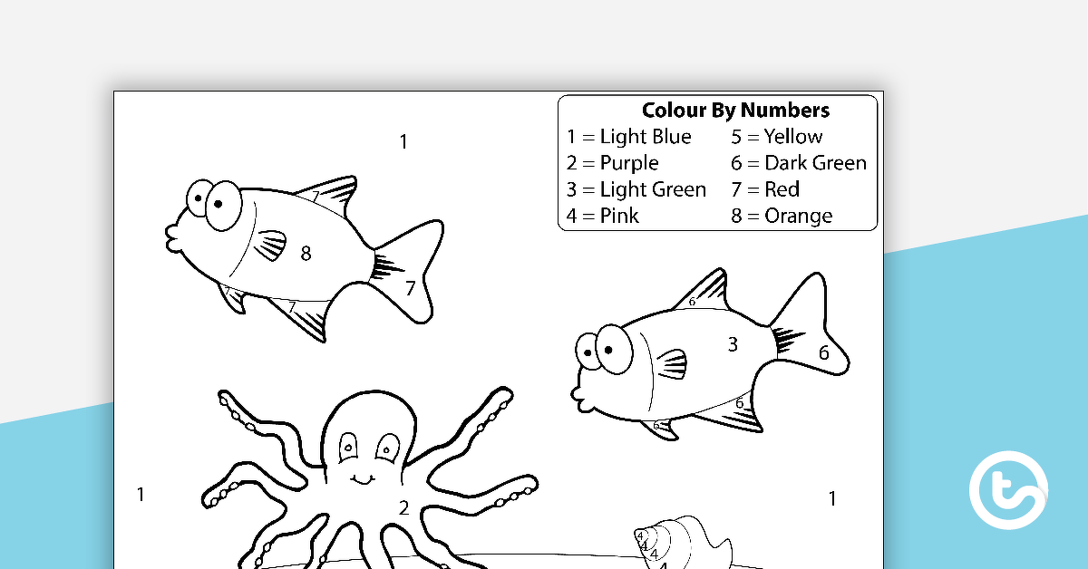Preview image for Underwater Colour By Numbers - teaching resource