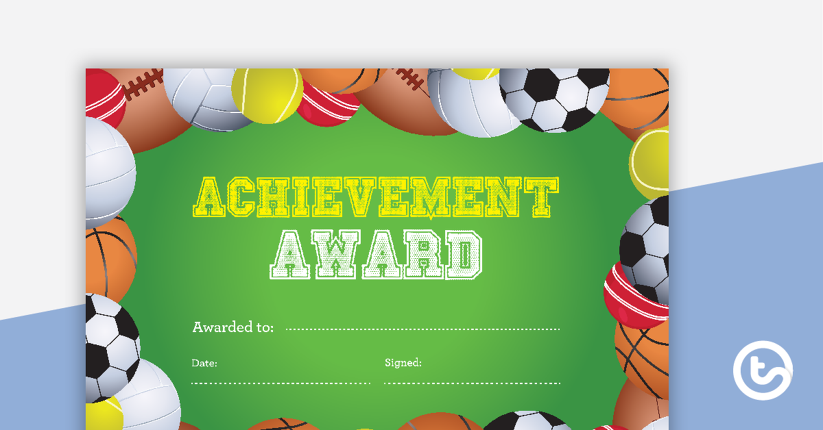 Preview image for Sports Achievement Certificate - teaching resource