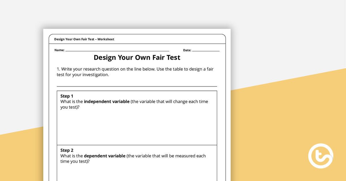Preview image for Design Your Own Fair Test Worksheet – Upper Grades - teaching resource