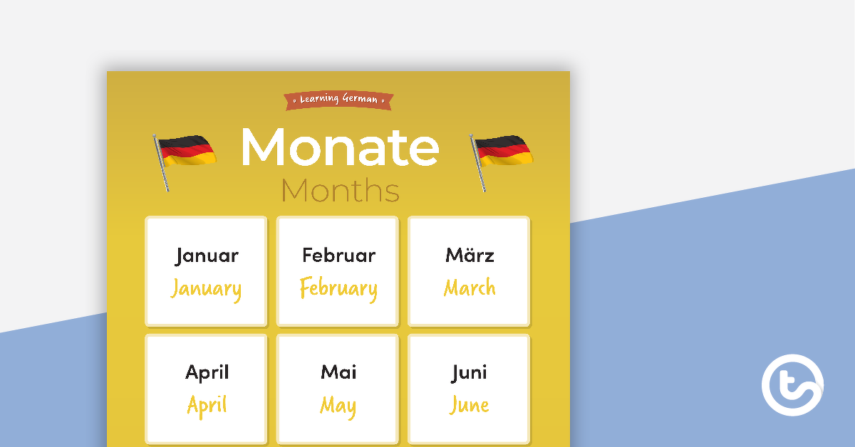 Preview image for Months – German Language Poster - teaching resource