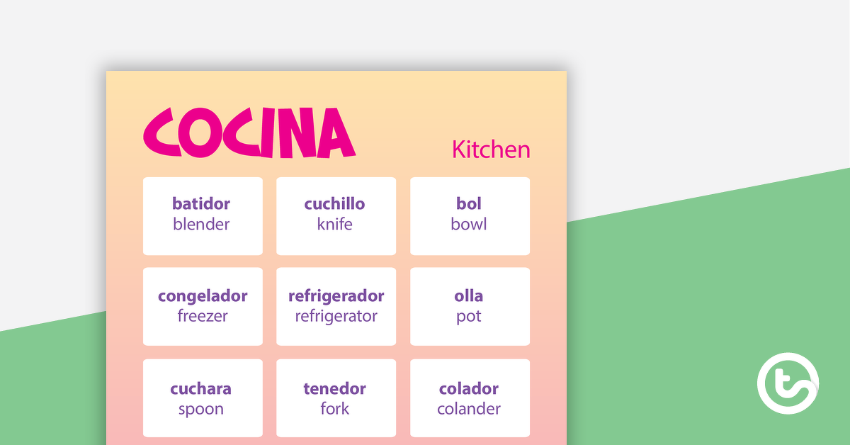 Preview image for Kitchen - Spanish Language Poster - teaching resource