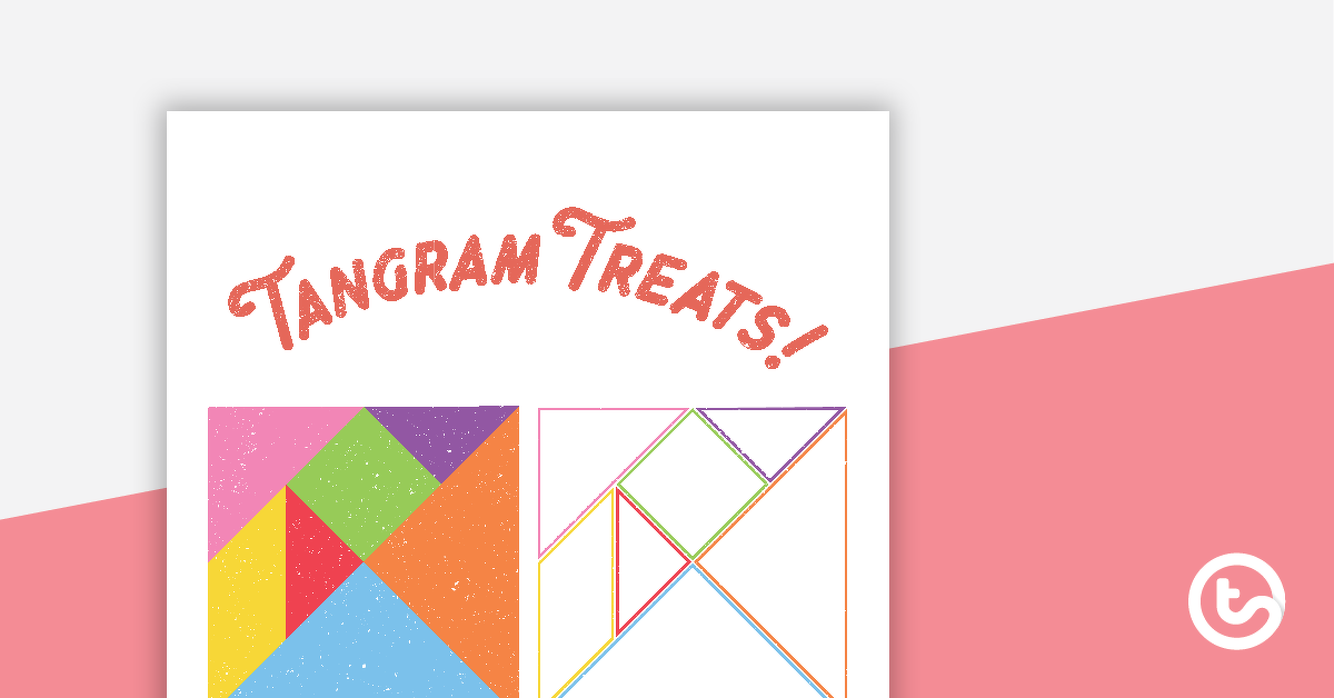 Tangram Treats的预览图像 - 低色任务卡和模板 - 教学资源