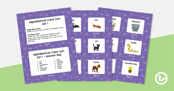 Preview image for Alphabetical Order Card Sort - Set 1 - teaching resource