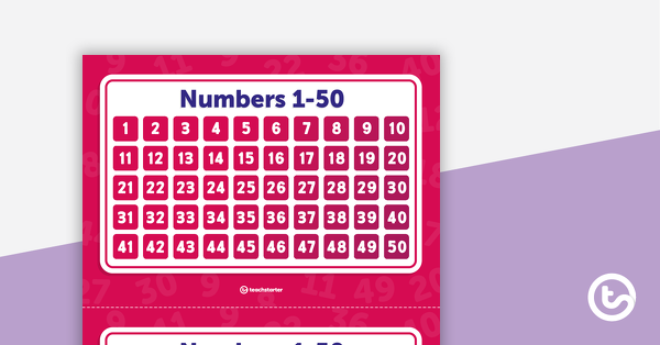 Preview image for Numbers 1-50 - teaching resource
