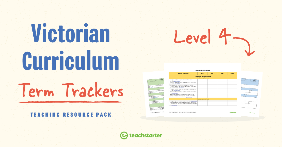 Preview image for Term Trackers Resource Pack (Victorian Curriculum) - Level 4 - resource pack