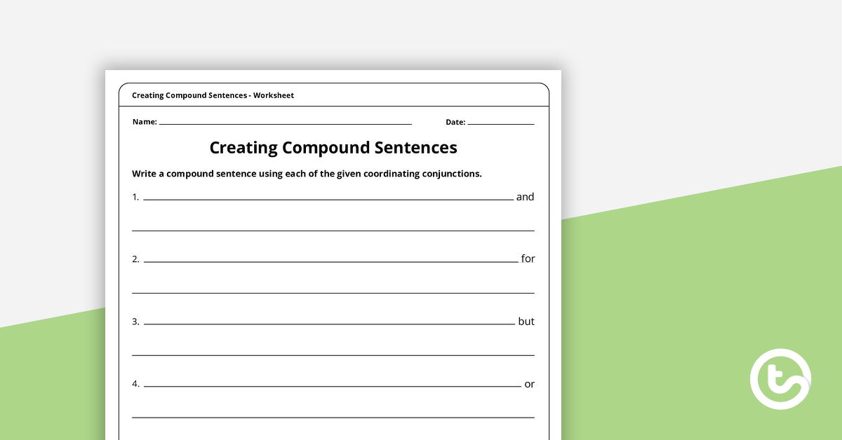 创建复合句子的预览图像 - 工作表 - 教学资源