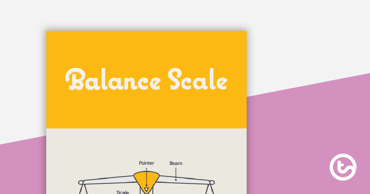 Preview image for Balance Scale Poster – Diagram with Labels - teaching resource