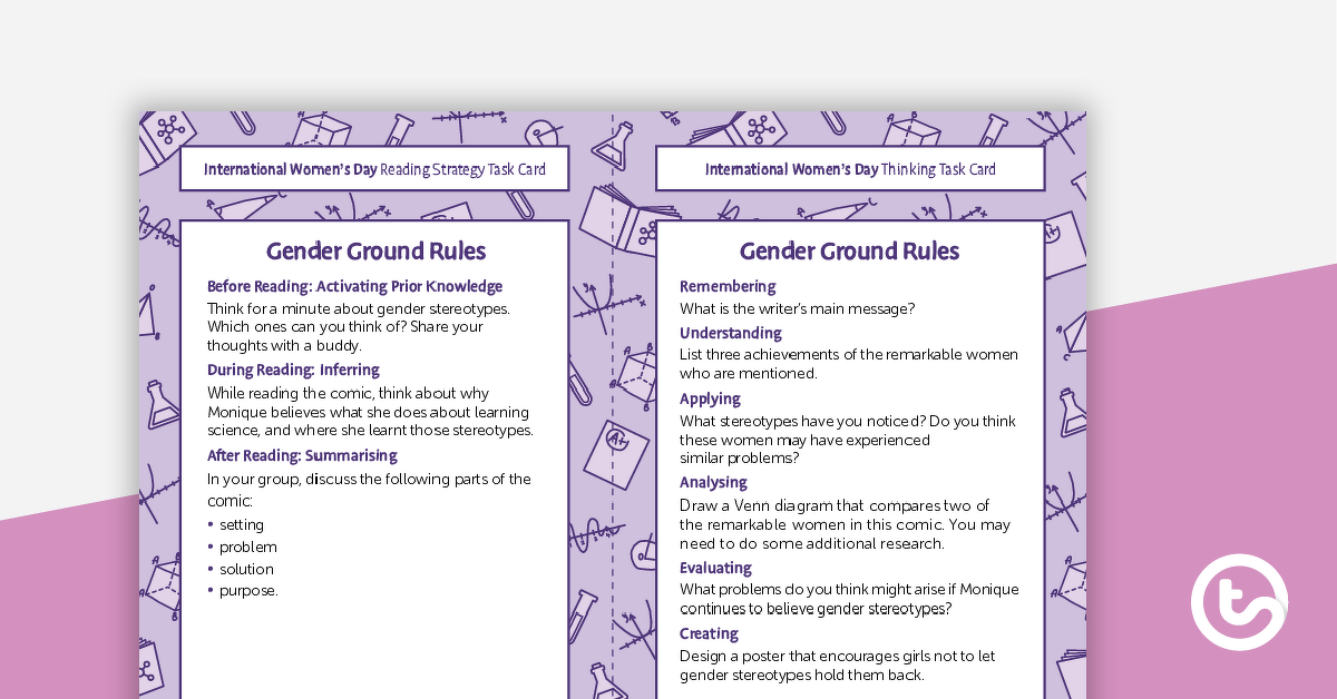 国际妇女节性别基础规则的预览图像 - 任务卡 - 教学资源
