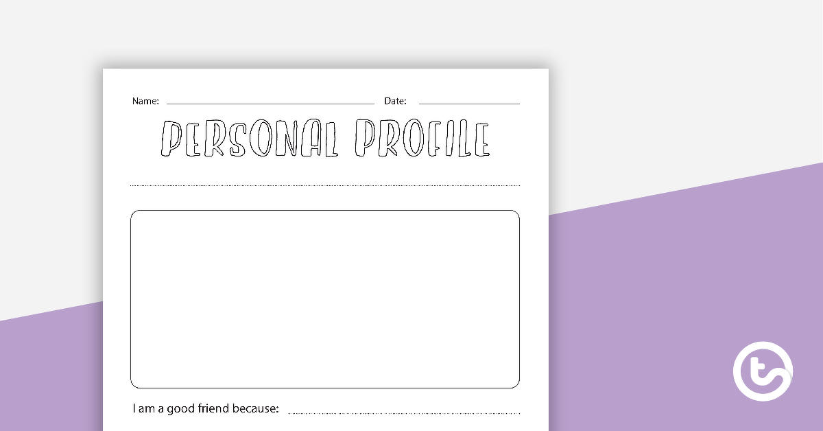Preview image for Personal Profile Worksheet - teaching resource