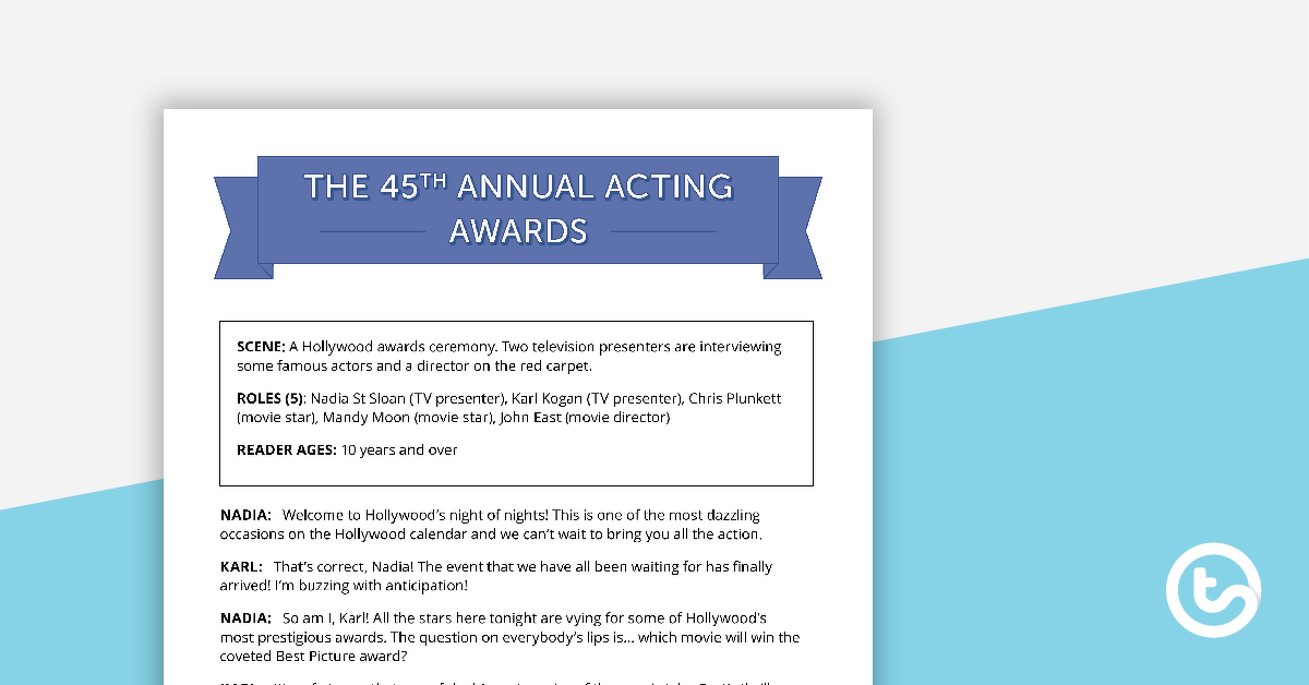 Preview image for Comprehension - 45th Annual Acting Awards - teaching resource