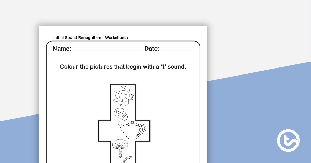 Preview image for Initial Sound Recognition Worksheet (Lower Case) – Letter t - teaching resource