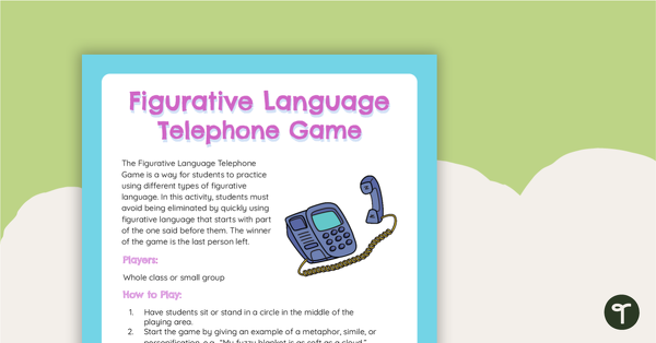 Preview image for Figurative Language Telephone Game - teaching resource