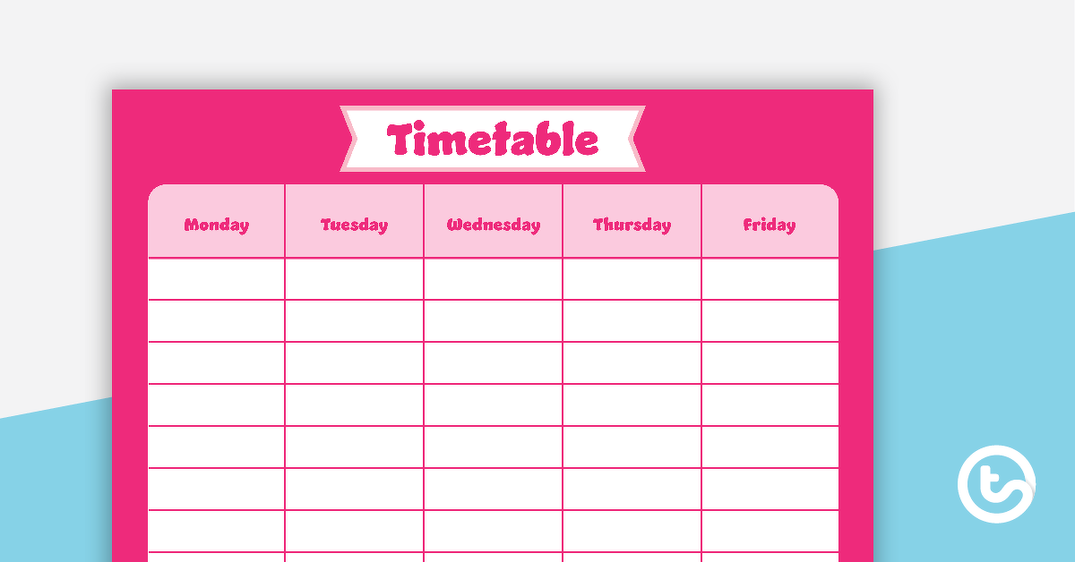预览图像纯粉红色-每周时间表-教学资源